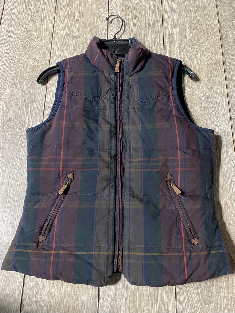 Vintage Lauren Ralph Lauren Reversible Womens Plaid Goose Down Vest Zip